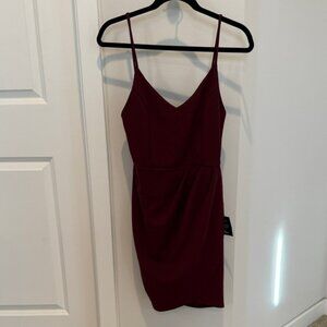 Lulu's Burgundy Spaghetti Strap Mini Dress
